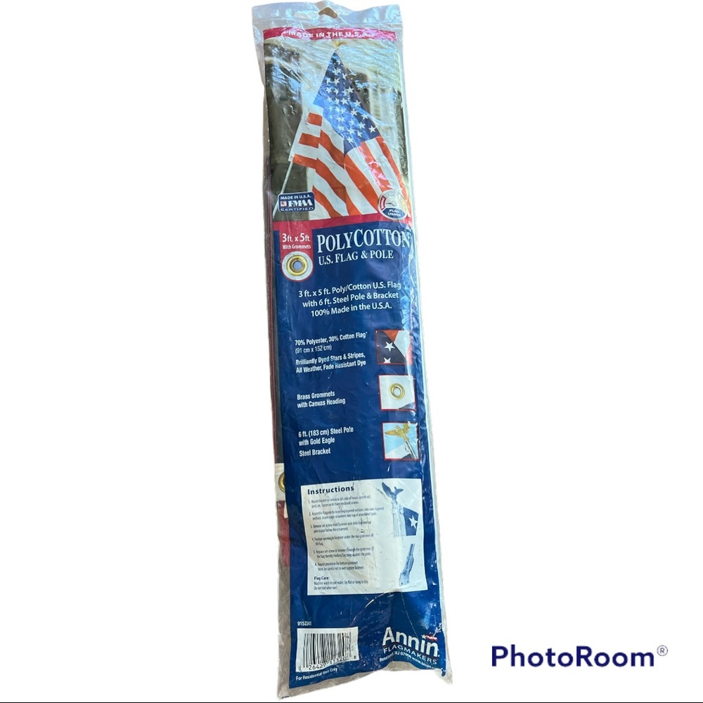 Polycotton U.S. flag&pole